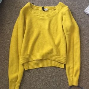 Yellow sweater crop top